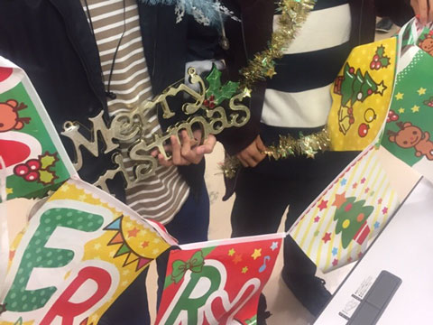 クリスマスの飾りつけ